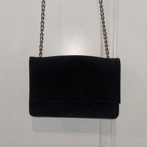 Brandy Melville Black Crossbody Bag with Silver Chain